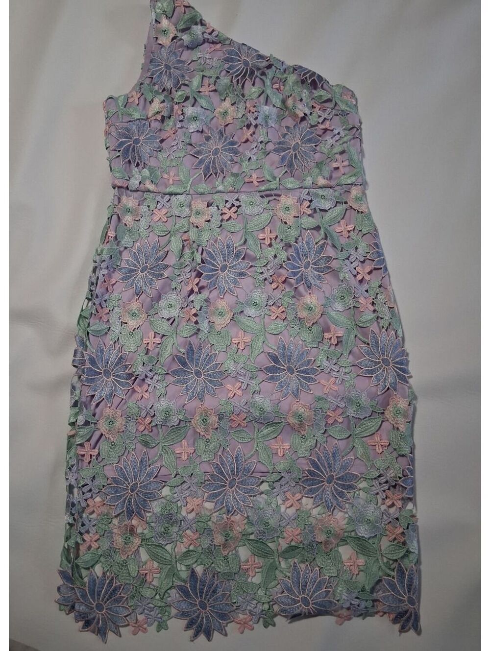 Lavender Floral Guipure Lace Dress